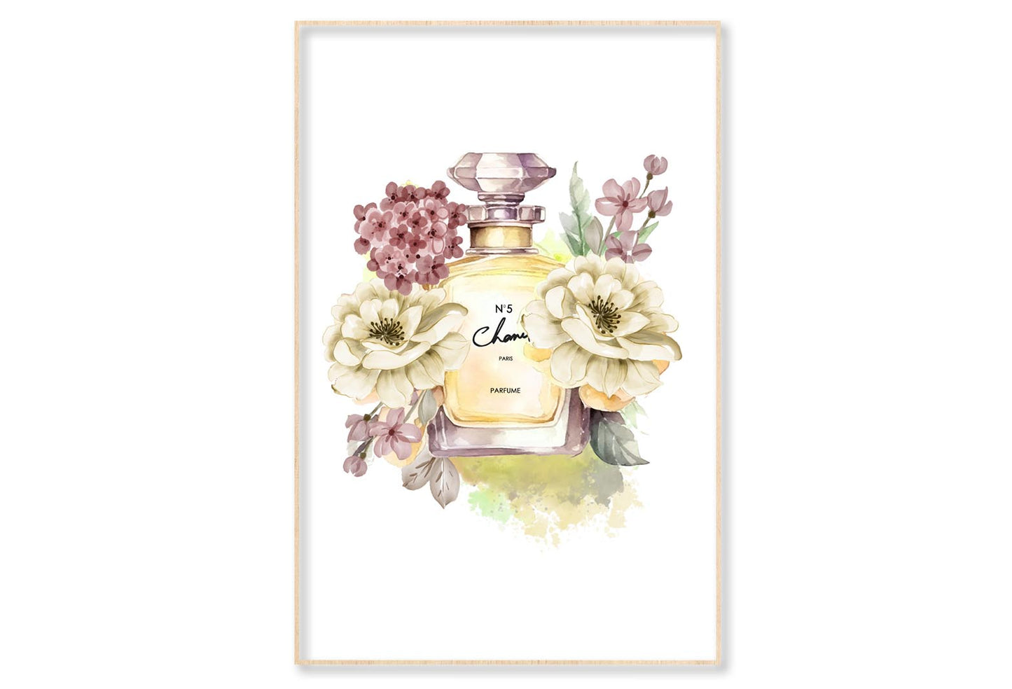 Yellow Perfume Wall Art Limited Edition High Quality Print Canvas Box Framed Natural