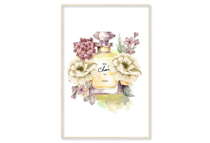 Yellow Perfume Wall Art Limited Edition High Quality Print Canvas Box Framed Natural