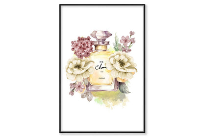 Yellow Perfume Wall Art Limited Edition High Quality Print Canvas Box Framed Black