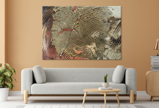 Abstract Golden Oil Paint Texture Wall Art Decor 100% Australian Made