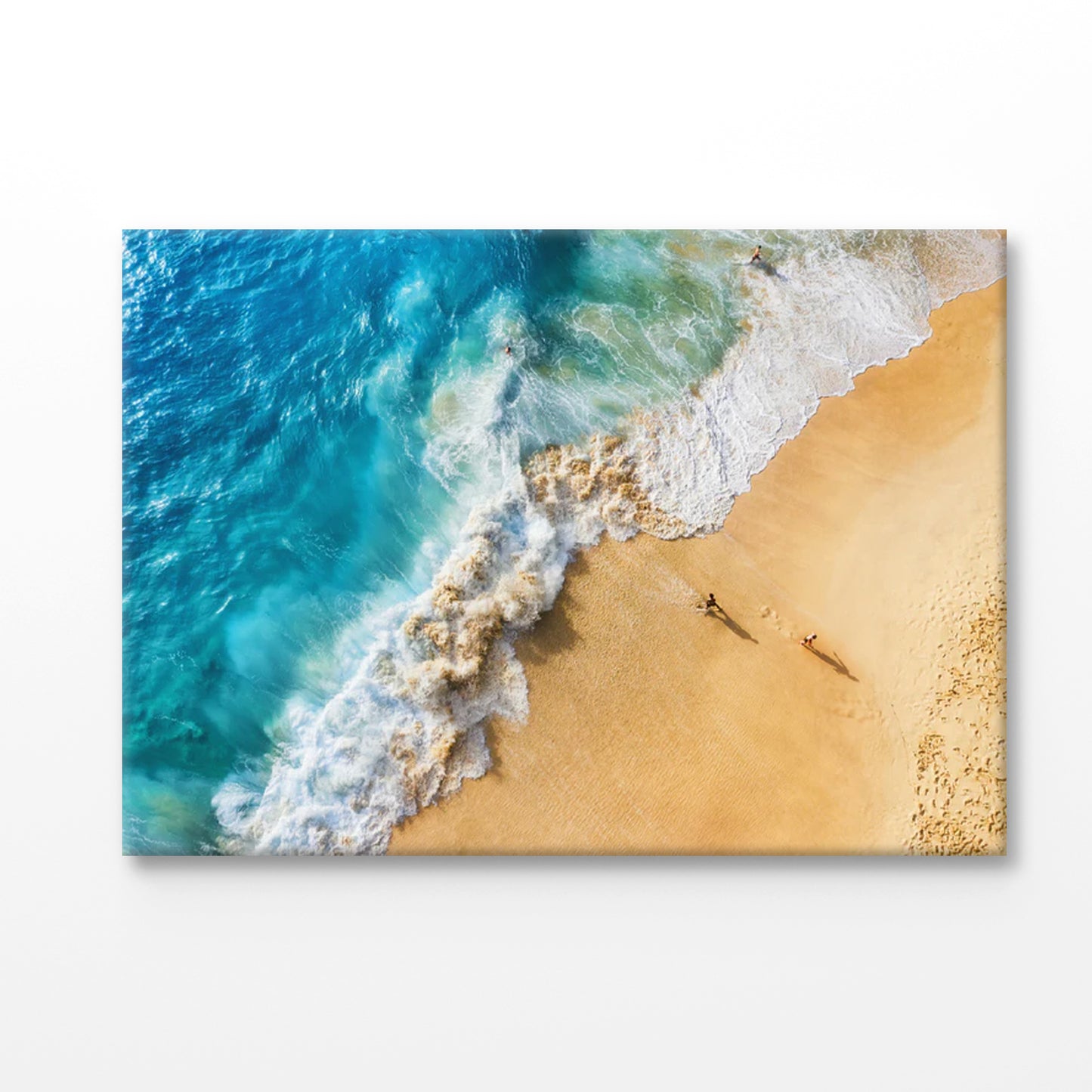 Bella Home Azure Sea View With Waves Print Canvas Ready to hang