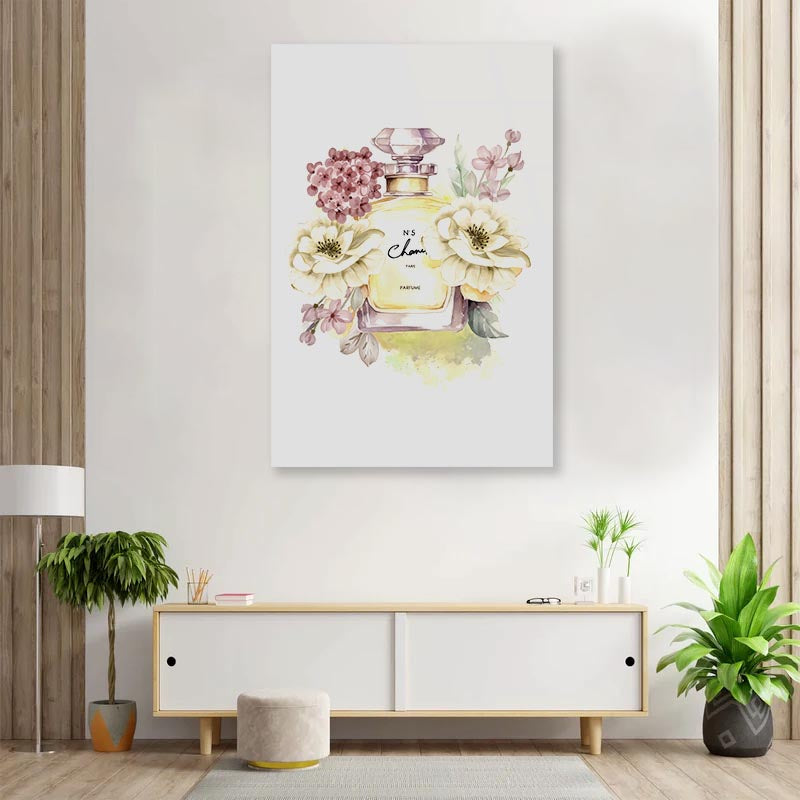 Yellow Perfume 3D Design Acrylic Glass Print Tempered Glass Wall Art 100% Made in Australia Ready to Hang