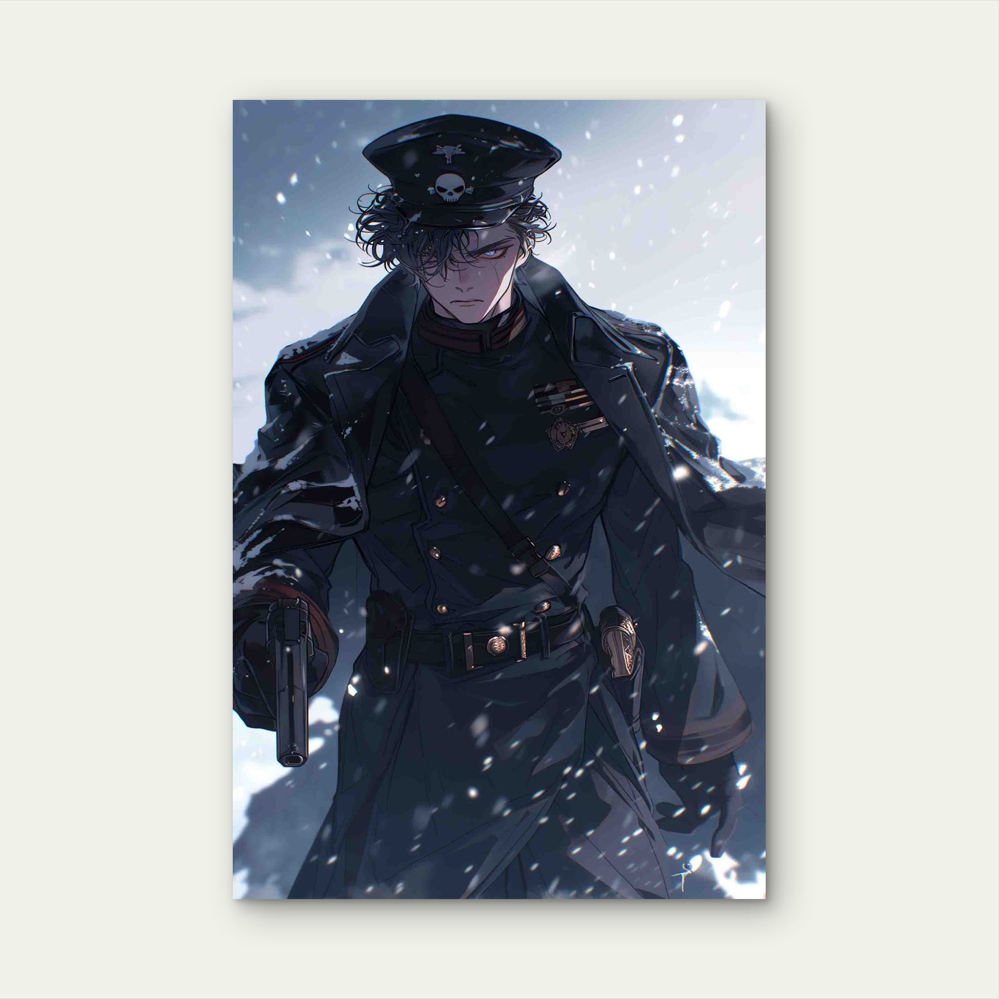 The Iron Commander Of The Frozen Front 60x90cm Metal Print Ready to Hang - Bella Home Decor