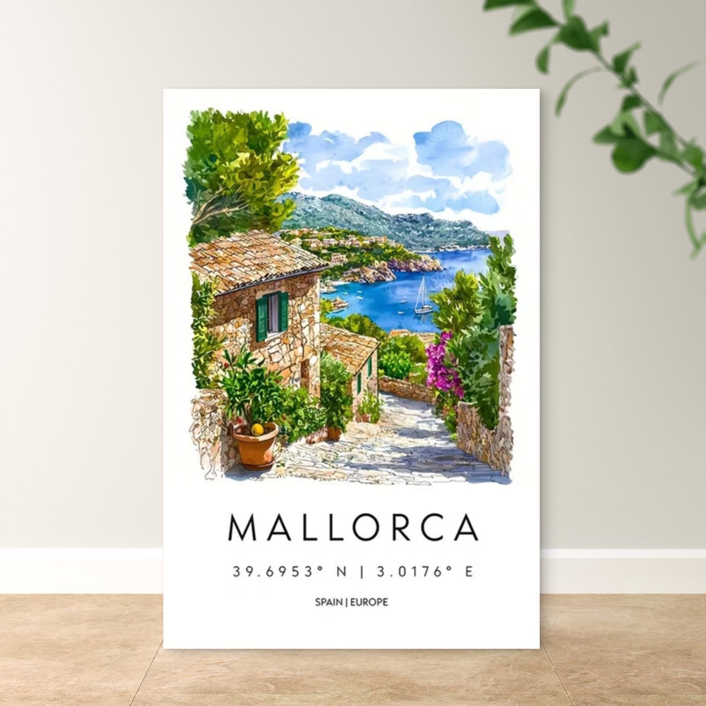 Mallorca Spain Europe Landscape Vibrant Travel Poster Print Wall Art