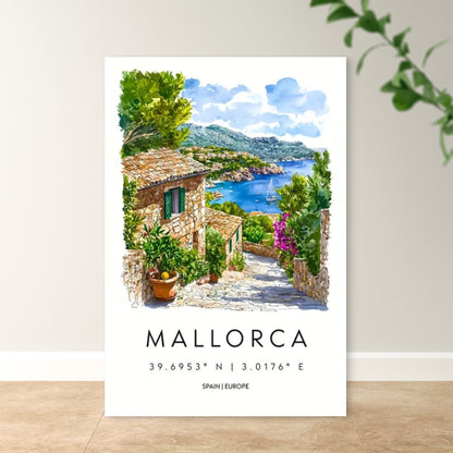Mallorca Spain Europe Landscape Vibrant Travel Poster Print Wall Art