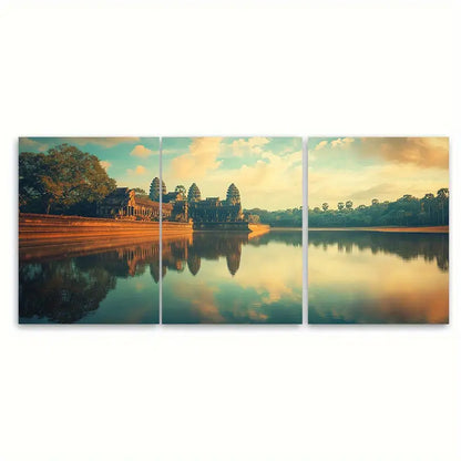 3pcs Angkor Wat & Southeast Asia Travel Metal Print Ready to Hang Art - Bella Home Decor