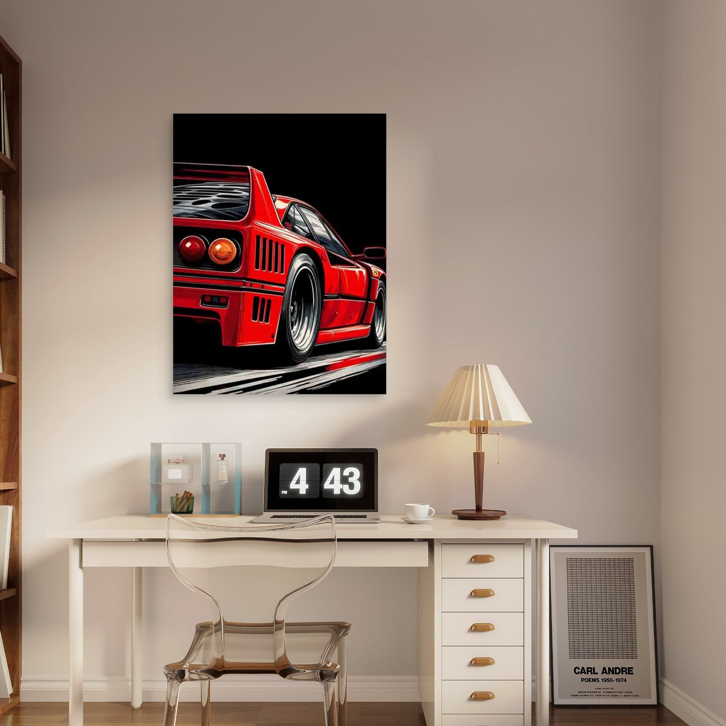 Red Sports Car 40x60cm Metal Print Ready to Hang