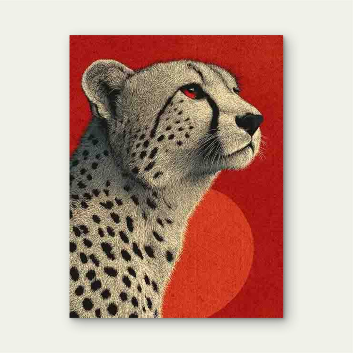 Cheetah Artwork 60x90cm Metal Print Ready to Hang