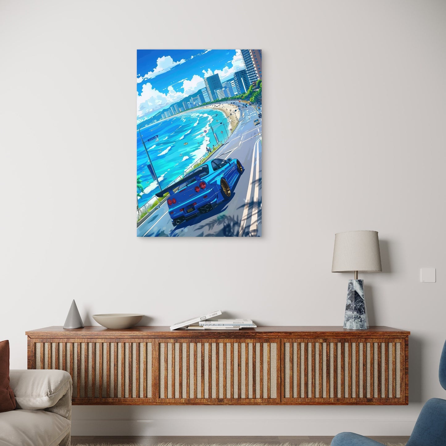 Nissan Skyline GT R R34 JDM Sports Car 40x60cm Metal Print Ready to Hang
