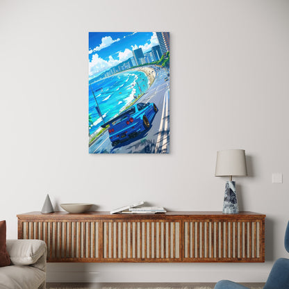 Nissan Skyline GT R R34 JDM Sports Car 40x60cm Metal Print Ready to Hang