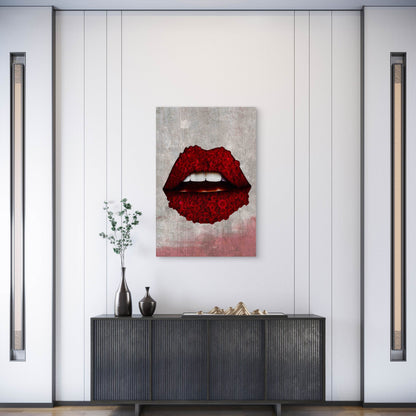 Red Rose Lip  60x90cm Metal Print Ready to Hang