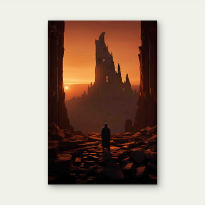 Ancient Ruins of a Futuristic City Metal Print Ready to Hang