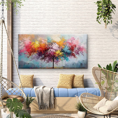 Colorful Abstract Tree Painting Wall Art Canvas Office Home Room Framed 120x60cm - Bella Home Decor