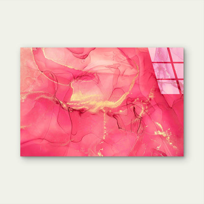 Abstract Pink Magenta Tempered Glass Printing Wall Art Australian Made Quality