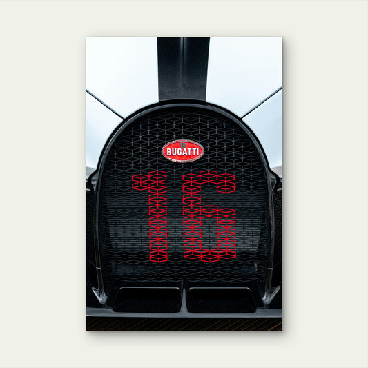 Bugatti Chiron Pur Sport Front Grille 60x90cm Metal Print Ready to Hang