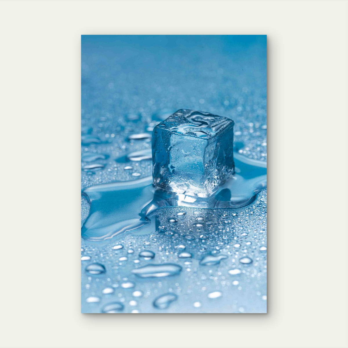 High Angle Ice Cube Still Life 60x90cm Metal Print Ready to Hang