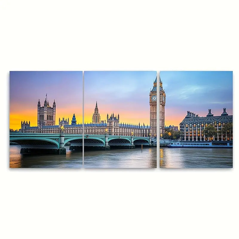 3pcs England Wall Decor Big Ben Metal Print Ready to Hang Art