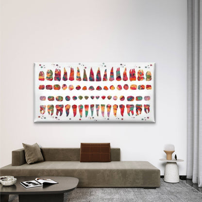 Teeth with Color-Coded Dental Wall Art Canvas Office Home Room Framed 120x60cm