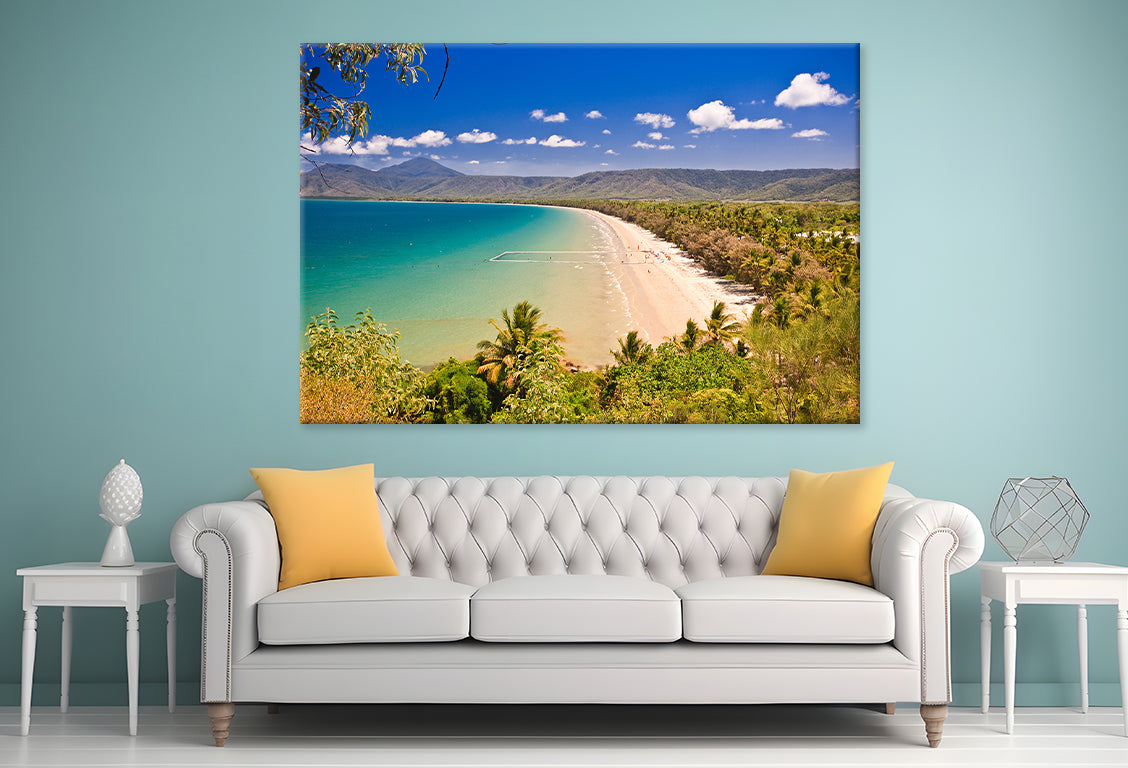 Sunny Beach Aerial View Wall Art Decor 100% Australian Made