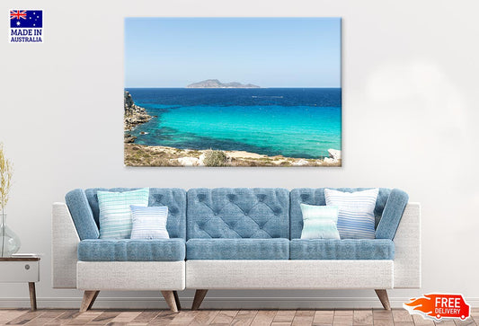 Favignana Island Beach With Ocean Print 100% Australian Made