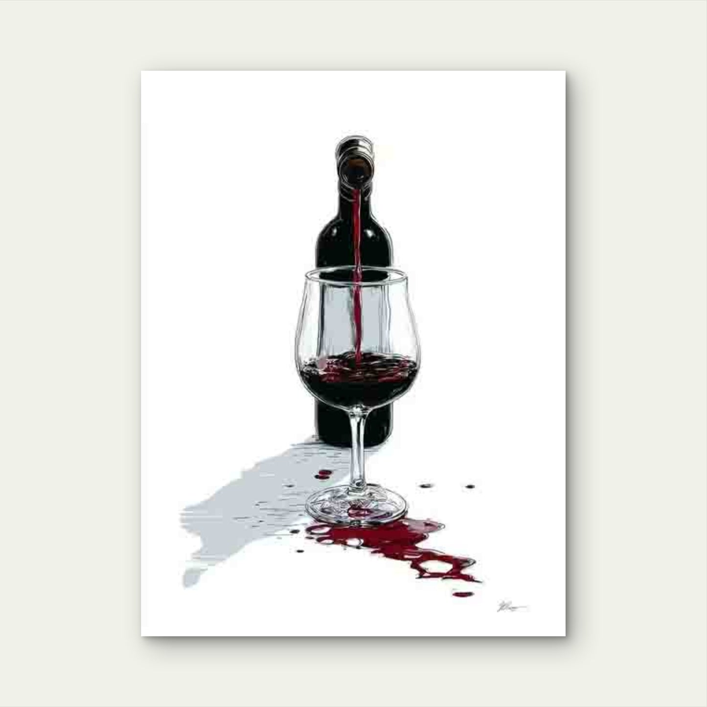 Humorous Wine Artwork Metal Print Ready to Hang