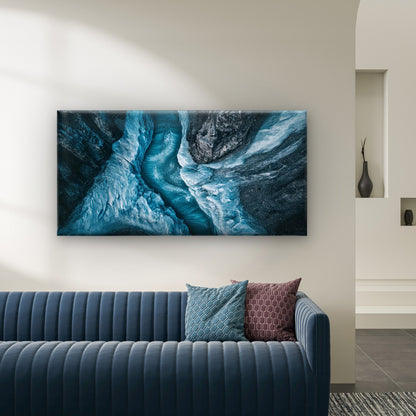 Flowing Through Frozen Veins Wall Art Canvas Office Home Room Framed 120x60cm - Bella Home Decor