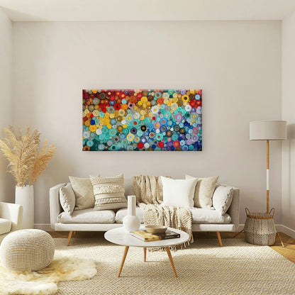 Abstract with Colorful Circles Wall Art Canvas Office Home Room Framed 120x60cm - Bella Home Decor