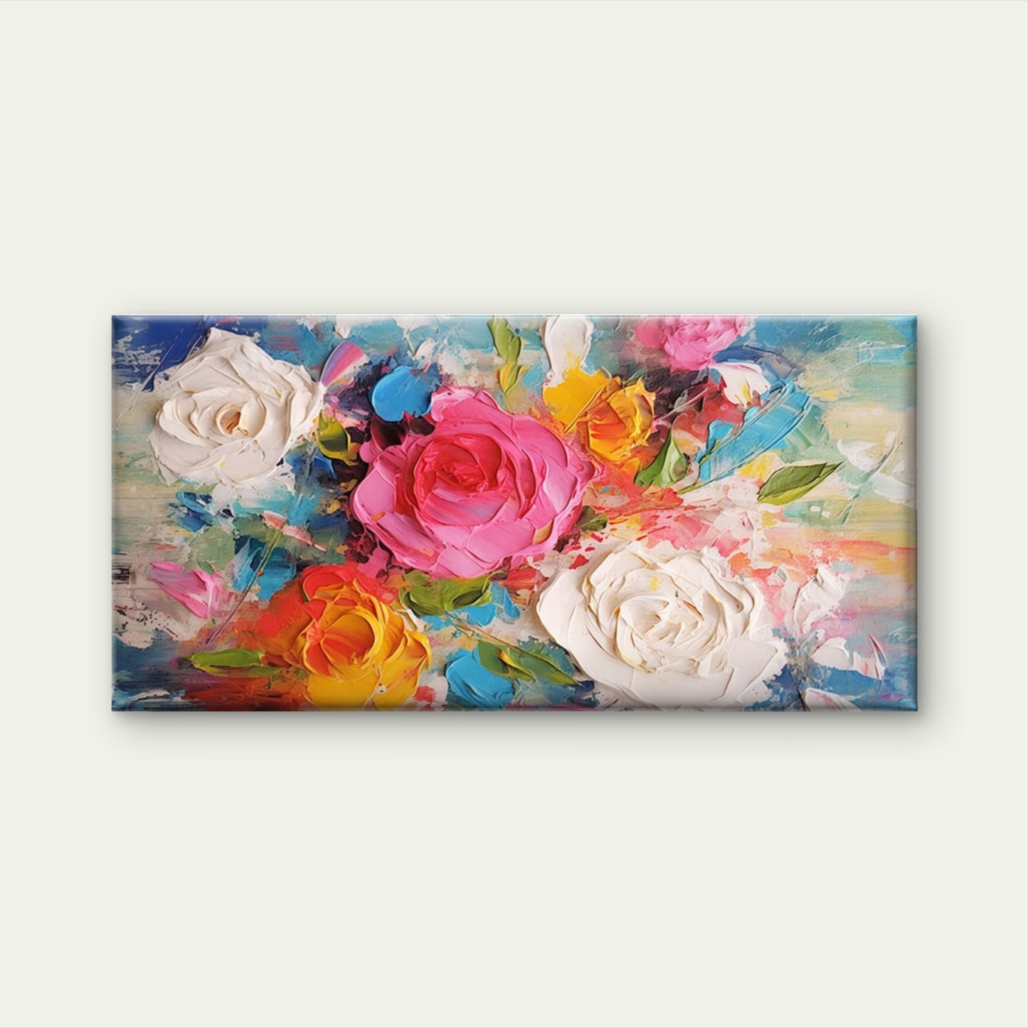 Colorful Rose Flower Wall Art Canvas Office Home Room Framed 120x60cm