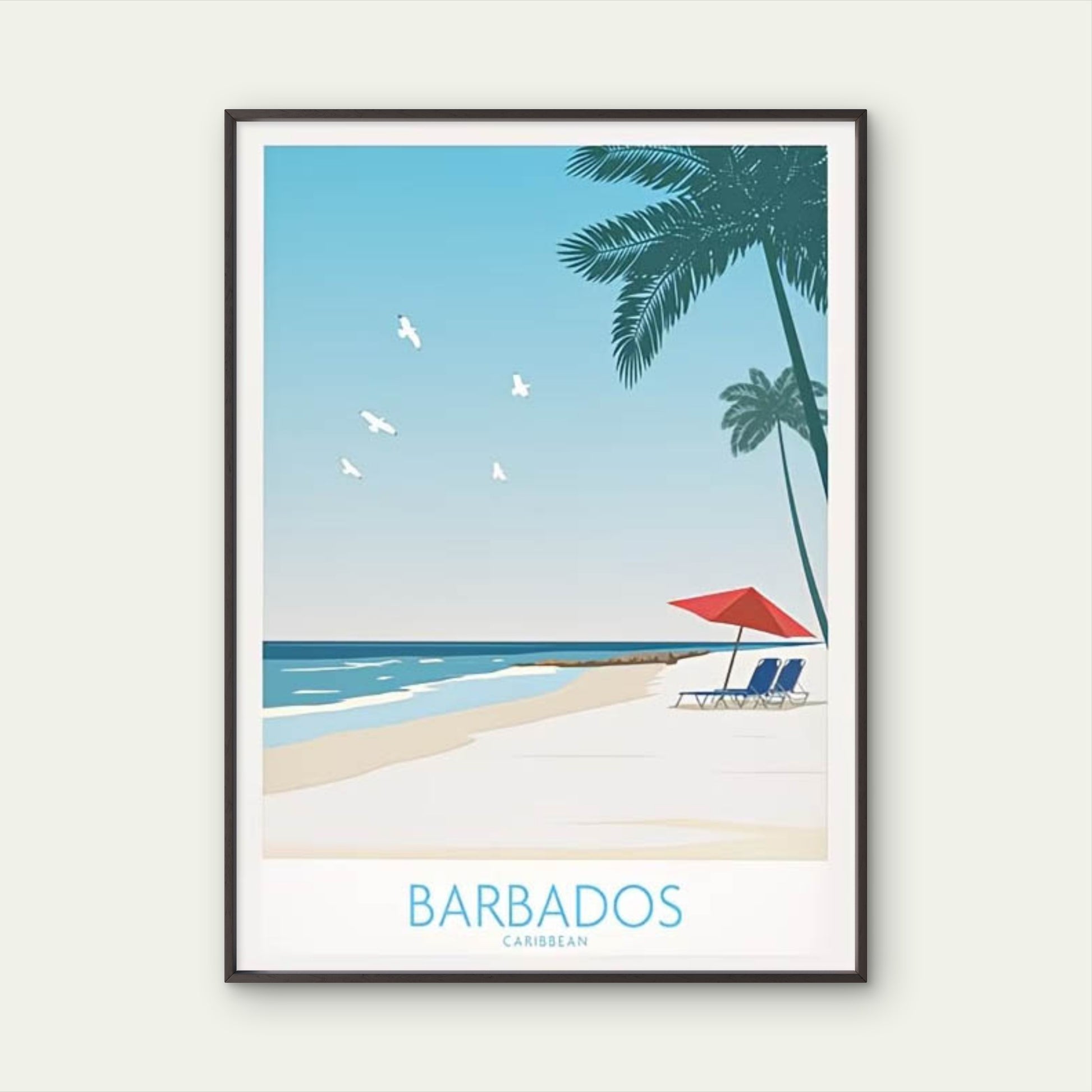 Serene Tropical Escape to Beautiful Barbados Travel Poster Print Wall Art - Bella Home Decor