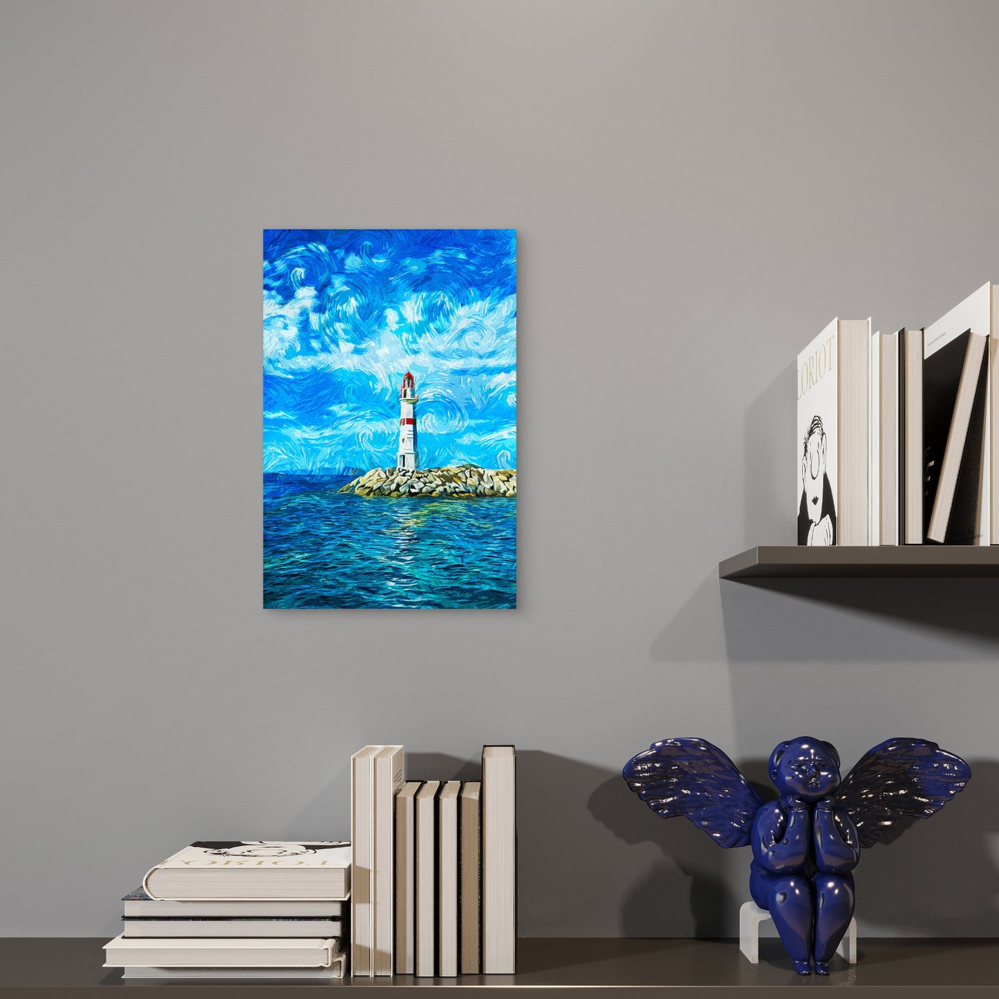 Bodrum Turkey Beautiful Oil Paint Landscape 40x60cm Metal Print Ready to Hang