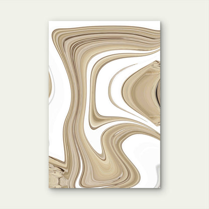 Abstract Marble Background Brown White Cream 60x90cm Metal Print Ready to Hang