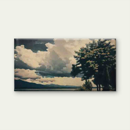 Alps Lake Geneva Vintage Wall Art Canvas Office Home Room Framed 120x60cm