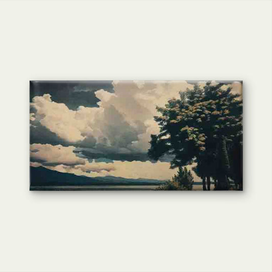 Alps Lake Geneva Vintage Wall Art Canvas Office Home Room Framed 120x60cm