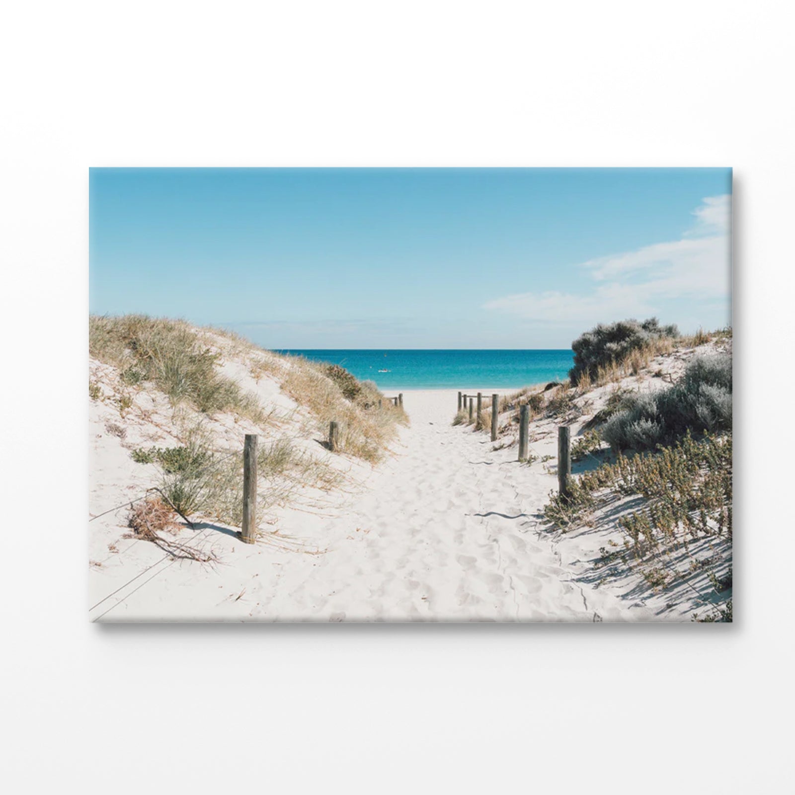 Bella Home Sand Sea Path With Grass & Rock Print Canvas Ready to hang
