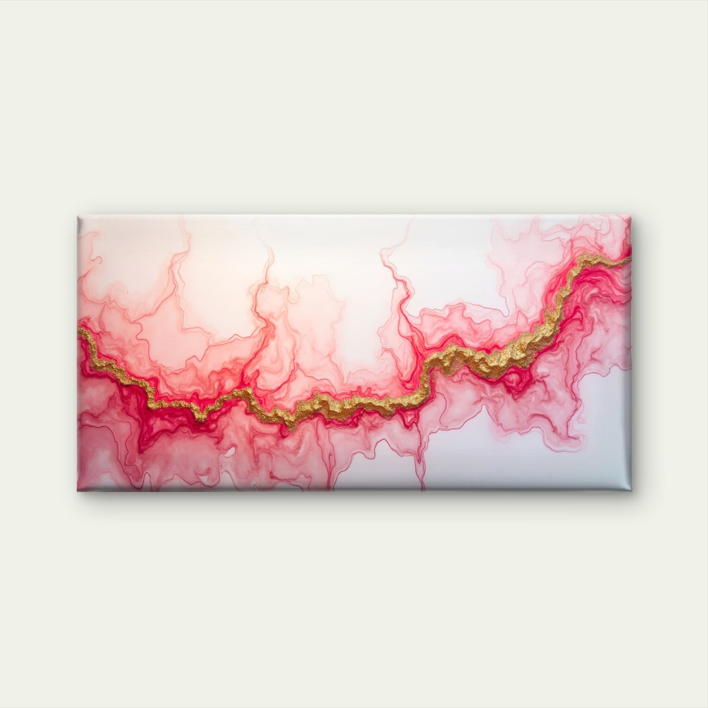 Abstract Pink Gold Veins Flow Wall Art Canvas Office Home Room Framed 120x60cm