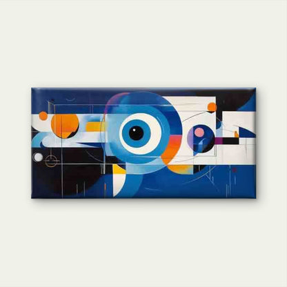 Minimalist Blue Orange Abstract Wall Art Canvas Office Home Room Framed 120x60cm