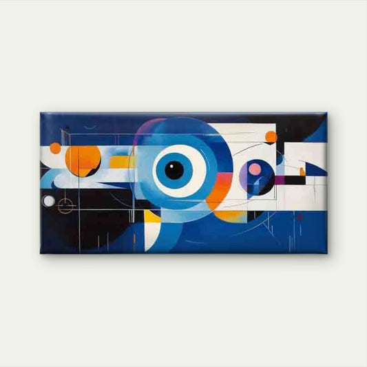 Minimalist Blue Orange Abstract Wall Art Canvas Office Home Room Framed 120x60cm