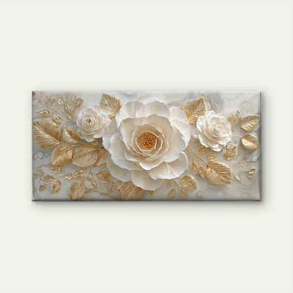 Golden Leaf Botanical  Wall Art Canvas Office Home Room Framed 120x60cm