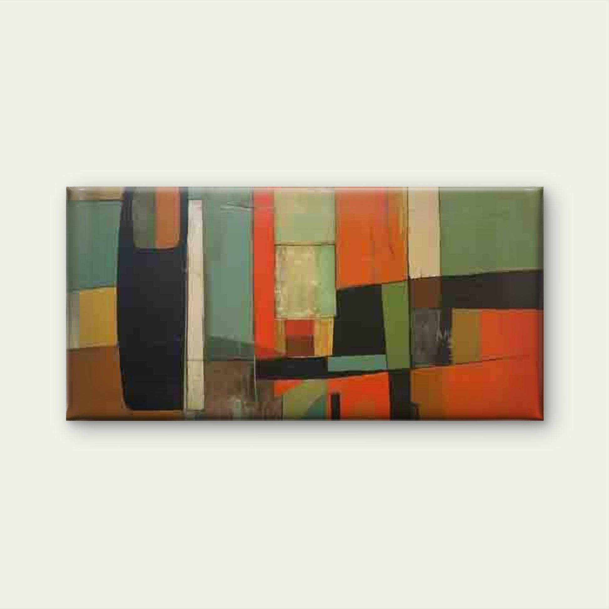 Geometric Abstract Color Blocks Wall Art Canvas Office Home Room Framed 120x60cm - Bella Home Decor