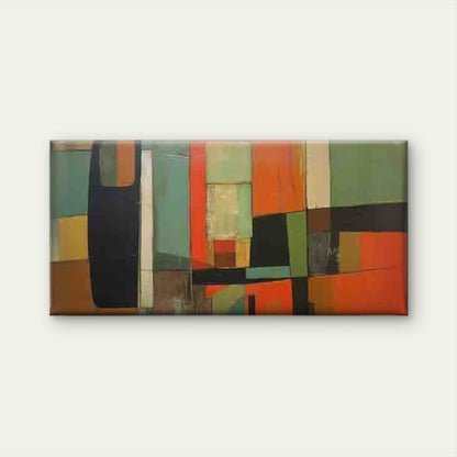 Geometric Abstract Color Blocks Wall Art Canvas Office Home Room Framed 120x60cm - Bella Home Decor
