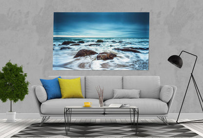 Stunning beach wave blue 90x60cm Print 100% Australian Made