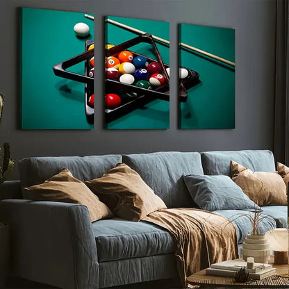 3pcs Modern and Stylish Billiards Sports Art Pool Wall Art Set Canvas Unframed - High Quality Print 100% Australian Made Wall Canvas