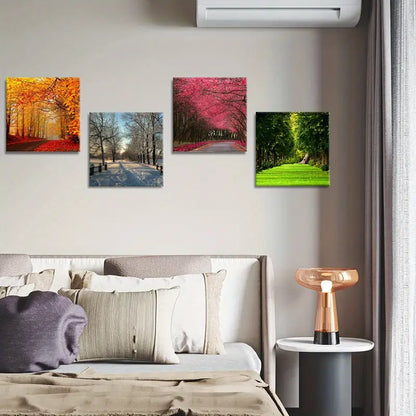 4pcs  Summer Season Themes   Wall Art Canvas Framed