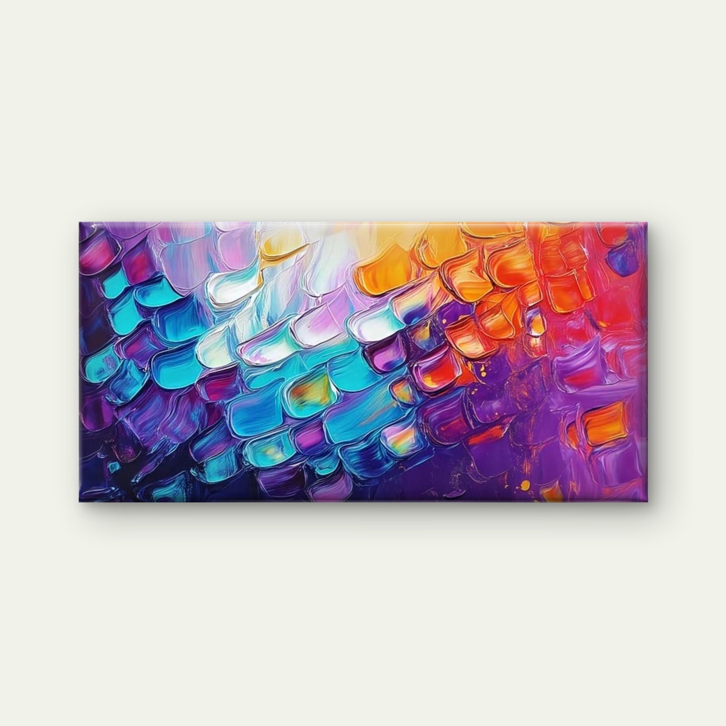 Abstract Colorful Impasto Wall Art Canvas Office Home Room Framed 120x60cm - Bella Home Decor