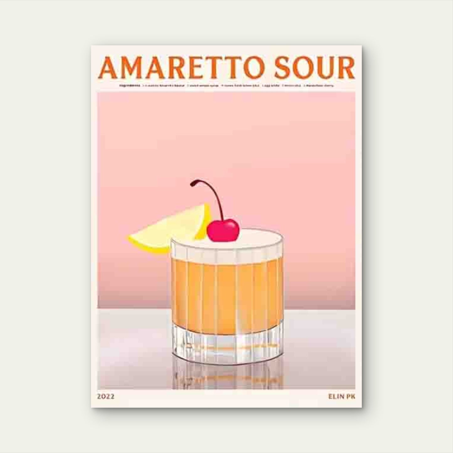 Sour Inspired with Lemon and Cherry 60x90cm Metal Print Ready to Hang