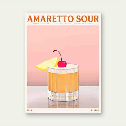 Sour Inspired with Lemon and Cherry Metal Print Ready to Hang