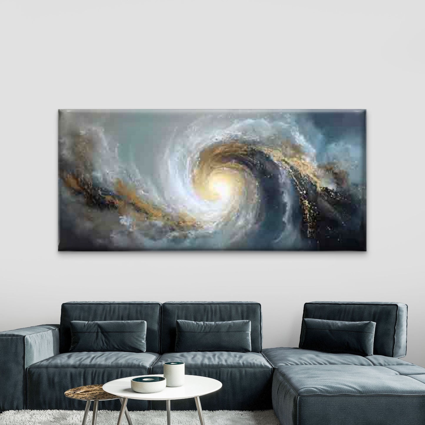 Abstract Spiral Galaxy Wall Art Canvas Office Home Room Framed 120x60cm