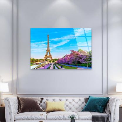 Paris Eiffel Tower Spring Blossom Tree Acrylic Glass Printing Wall Art Australian Made Quality