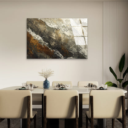 Grey Brown Marble Abstract Glass Printing Wall Art Australian Made Quality