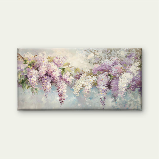 Lilac Blossom Oil Painting Wall Art Canvas Office Home Room Framed 120x60cm